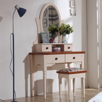 卡伊莲橡木梳妆台,703型美式乡村实木化妆桌,仿古白烤漆化妆台