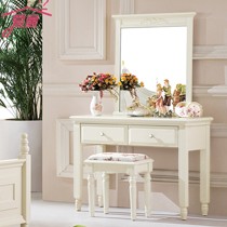 爱寓田园雕花梳妆台,清新象牙白板式梳妆桌,型号A505