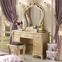 欧式香槟金梳妆台,奢华橡木化妆桌,亿森堡贴金箔化妆台A821