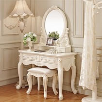 卡富尼品牌欧式板材家具梳妆台,公主纯白化妆台,雕花双抽梳妆台
