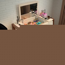 Dreasylife二门储物梳妆台,白蜡木齿接烤漆储妆桌,型号:DS5006