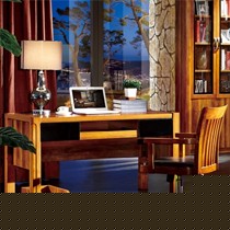 个性现代中式多功能电脑桌,度假式DOJUS6E01高档纯实木拼接直角书桌