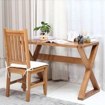北欧宜家创意实木书桌,源氏木语质朴组装橡木电脑桌,型号: Y0282