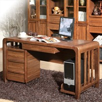 好战友现代中式弧形角实木电脑桌,稳重楠木组装书桌,型号: HZY-BM-0029