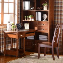 楠艺轩书桌简约美式乡村,纯实木仿古转角组合电脑桌,型号: 1005