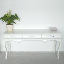 邦美居多功能新古典书桌,浪漫象牙白精美写字台,货号古典写字台