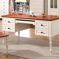 和购实木雕刻地中海书桌,品质奢华仿古白书房卧室书桌,型号:S201书台