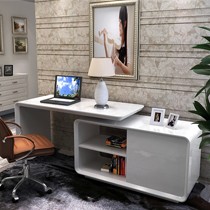 熙度现代简约可旋转书桌,时尚烤漆白电脑桌,SZ015加厚写字台