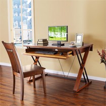 可折叠实木写字台,环保橡胶木电脑桌,雅居格美式乡村书桌ye266