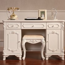 欧式简约雕花书桌,型号: 633白色烤漆办公桌,简雅佳安全环保学生电脑桌