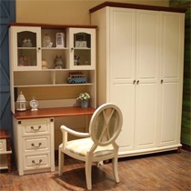 迪仙妮亚地中海实木书桌,成人书架书桌组合, W-01乡村风情书桌