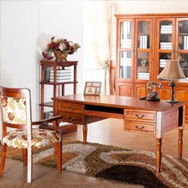 楠艺轩组装型深色实木书桌,环保书房书桌电脑桌,型号: CMSZ02