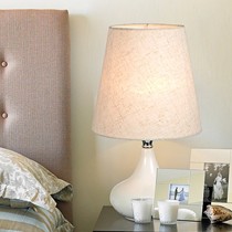 布兰琪现代卧室台灯,简约布艺家居床头灯饰, 6039led按钮开关灯具