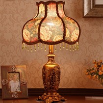 Pincee/品氏雕花树脂台灯,布艺灯罩床头灯饰,SZ255T-CR复古碎花台灯