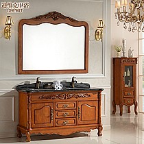 落地式欧式仿古浴室柜,整体浴室柜实木橡木仿古浴室柜,洗手盆迪维克D-833