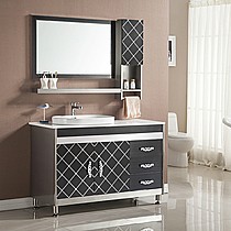 不锈钢整体浴室柜,现代简约浴室柜台盆,几里落地柜洗脸柜