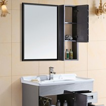 瑶洁品牌双门双抽悬挂式浴室柜,黑银条纹简约时尚浴室柜组合,不锈钢材质耐磨防刮