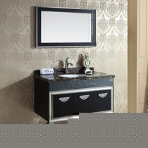 欧式黑色不锈钢浴室柜组合,卓卫zw6806落地式浴室柜,压花拉丝纹理奢华高贵