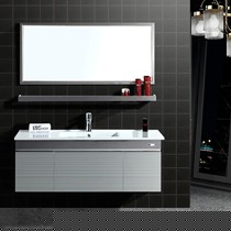 卓卫304不锈钢台盆浴室柜组合,现代简约整体悬挂式台盆,货号zw8015