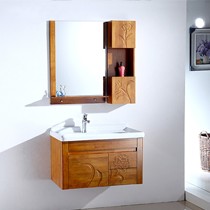 凯鹰YK9863纯手工雕花橡木浴室柜,陶瓷盆超大储物空间浴室柜