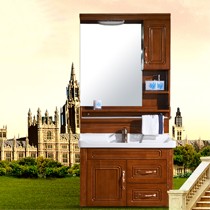 自然屹欧式典雅精致细腻浴室柜,橡木实木坚硬耐用卫浴柜,型号:ZRY-11