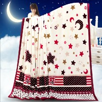 月夜猫珊瑚绒毛毯如牛奶般顺滑,卡通植物花卉毛毯