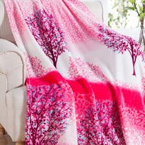 宝缦田园风格环保印染不褪色毛毯,透气保暖聚酯纤维盖毯,型号5054030021