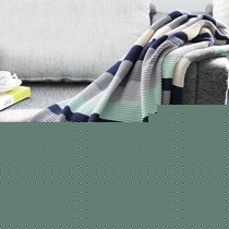 全棉彩条针织毯,御棉堂防钩丝设计盖毯,立体式包边毛巾毯8010386