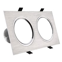 乐达LED铝制双头吊顶灯,金属拉丝斗胆方形筒灯,型号gs02f