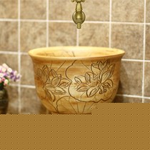 佳美艺062分体式酒杯型陶瓷手动下水拖把池,精美雕花耐用墩布池