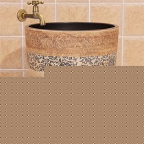 景玉轩仿古蓝印花陶瓷拖把池,仿石纹手动下水拖布池,型号: 201310251