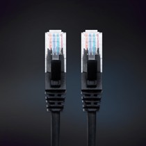 Widemac黑色8芯对绞电脑网线,纯铜镀金水晶头网线,超强兼容网络线缆