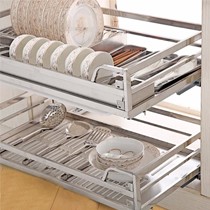 帝米尼牌精品食用级不锈钢调味篮,DN-2型橱柜调味品拉篮,碗筷放置架