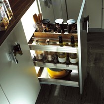 诺米橱柜食品级不锈钢调味篮,静音阻尼导轨定制拉篮,型号AC2300