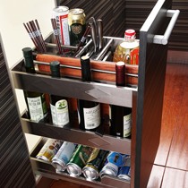 悍博金属拉丝不锈钢调味篮,带阻尼导轨封闭式刀架厨房碗篮