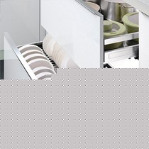 悍高304不锈钢压花橱柜拉篮,反折圆弧工艺碗篮,型号: 303301