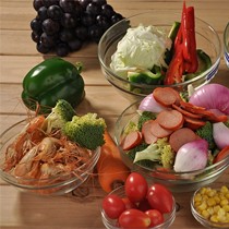 乐美雅LMYSLW结实钢化玻璃碗,磨砂工艺西式风格餐具碗,透明水果沙拉碗