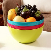 欧润泽三色圆形塑料碗,厨房果蔬碗盆三只套装,现代风格设计创意时尚