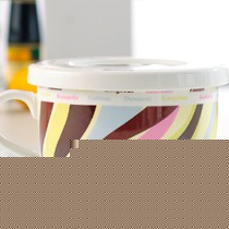 顺祥骨玉瓷卡通造型碗具,特大号釉上彩花饰泡面碗,多功能泡面杯