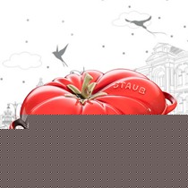 STAUB红色番茄造型汤煲,珐琅陶瓷带盖番茄盅,型号:40511-855
