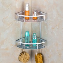 优勤双层太空铝浴室置物架,镂空加厚三角置物架,货号: 5701