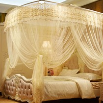 骄子爱宫廷式三开门蚊帐,360度防蚊密纱落地式帐子,货号: HQYX