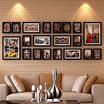 狮家黑白纯色相框墙,实木原创照片墙装饰-现代简约格调