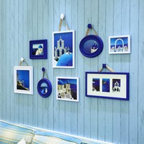 亚乐晶品ZH-08G环保树脂相框墙,个性地中海双框纽扣照片墙