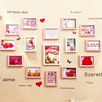 柠檬树品牌创意心形背景相框墙,长方形装饰照片墙,简约个性相框墙