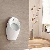 白色陶瓷一体感应式小便斗,人性化防堵隔臭设计,高臣智洁釉面抗菌无异味