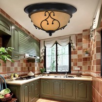 美式圆形喷漆磨砂工艺,美然灯饰铁艺厨卫吸顶灯,型号: M1044-2QA