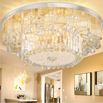 博维金色led高档吸顶灯,简约现代典雅客厅灯饰,2500圆形灯具琉璃外框