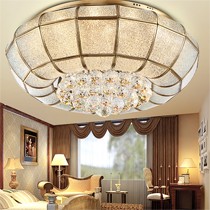 龟兔欧式全铜包边吸顶灯,LED光源客厅灯具,仿水钻玻璃灯罩吸顶灯