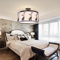 惠特曼亚克力铁艺客厅吸顶灯,圆形镂空雕花小鹿吊灯,型号: HX2006